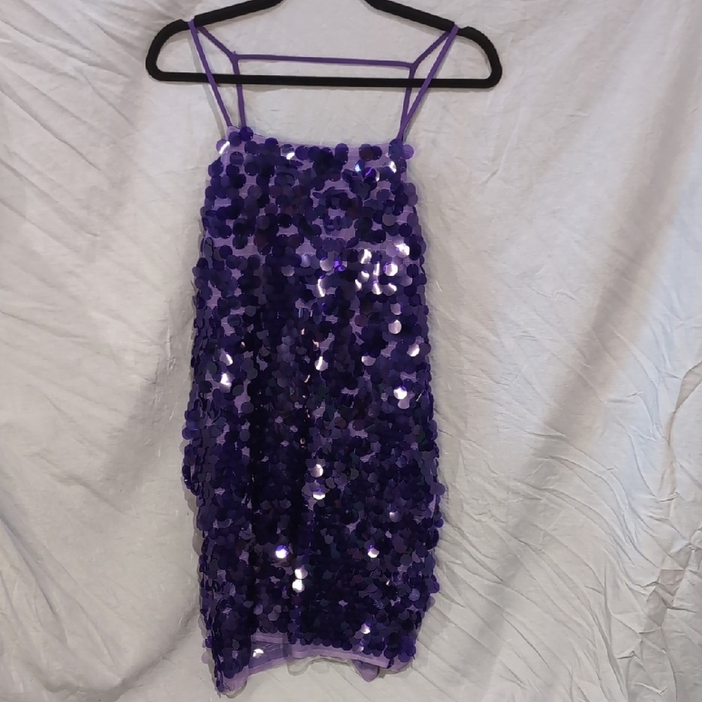 Purple Sequin Kids Dress